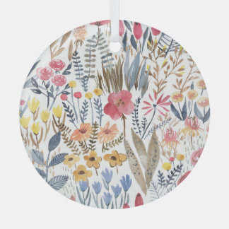 Ornement En Verre Fleurs de ressort d'aquarelle, patte transparente 