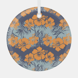 Ornement En Verre Fleurs d'Hibiscus : Papier peint Vintage