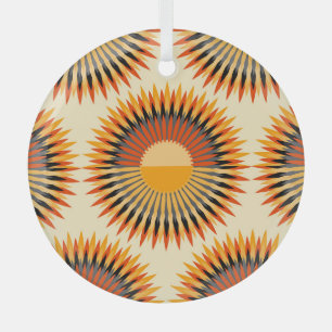 Ornement En Verre Fleurs d'ivoire orange Étoiles Motif