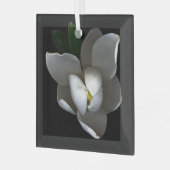 Ornement En Verre Fleurs | Fleur de Magnolia blanc unique (Avant gauche)