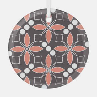 Ornement En Verre Fleurs géométriques, motif artistique vintage.