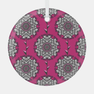 Ornement En Verre Fleurs Graphiques Florales rose sans joint
