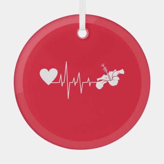 Ornement En Verre Fleurs - Hibiscus Plante (Recto)