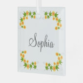 Ornement En Verre Fleurs japonaises orange (Avant gauche)