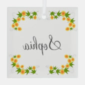 Ornement En Verre Fleurs japonaises orange (Verso)