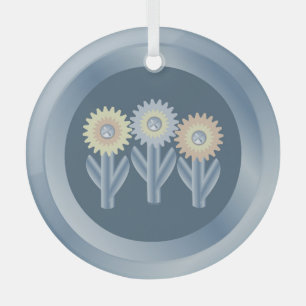 Ornement En Verre Fleurs mécaniques