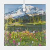 Ornement En Verre Fleurs | Mt. Rainier Fleurs sauvages (Recto)