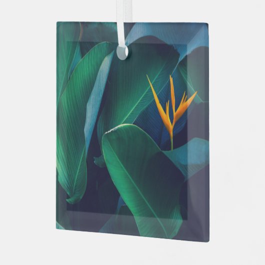 Ornement En Verre Fleurs | Oiseau du paradis (Avant gauche)