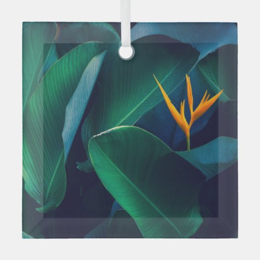 Ornement En Verre Fleurs | Oiseau du paradis (Recto)