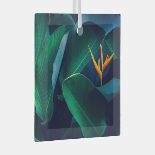 Ornement En Verre Fleurs | Oiseau du paradis (Avant droite)