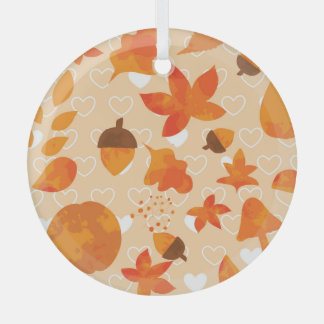 Ornement En Verre Fleurs orange : Motif Doodle à la main.