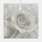 Ornement En Verre Fleurs | Roses blanches (Recto)