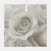 Ornement En Verre Fleurs | Roses blanches (Verso)