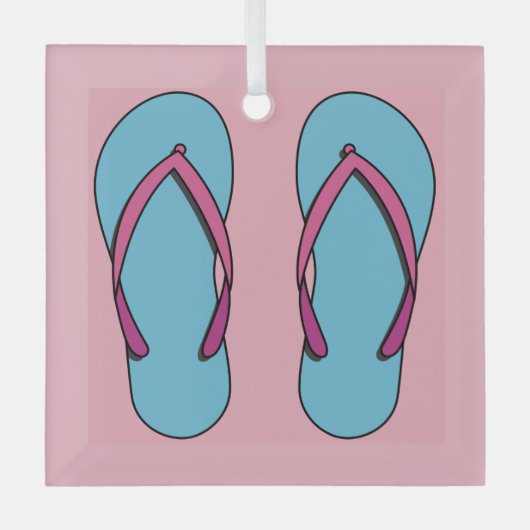 Ornement En Verre Flip Flops de plage (Recto)