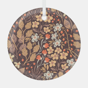 Ornement En Verre Flora d'automne : Vintage Motif sans couture