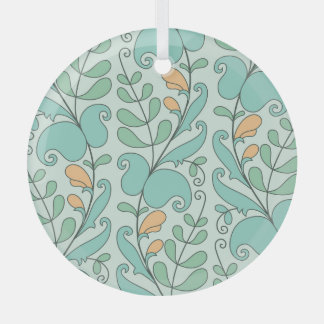 Ornement En Verre Floral Abstrait : Motif Vintage sans fil