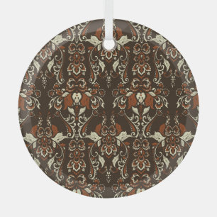 Ornement En Verre Floral baroque : Papier peint Vintage classique