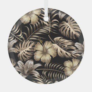 Ornement En Verre Floral Motif sans couture avec Feuilles.