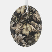 Ornement En Verre Floral Motif sans couture avec Feuilles. (Avant droite)