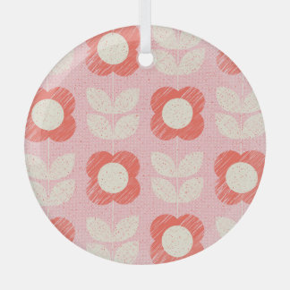 Ornement En Verre Floral Stylisé Rétro Scandinave sans joint