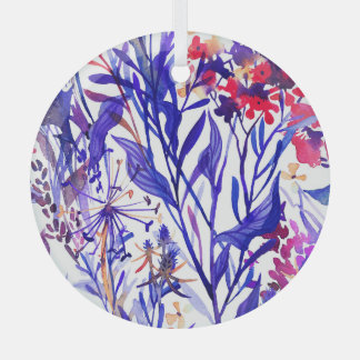 Ornement En Verre Flore d'aquarelle opulente : Arrière - plan de jar
