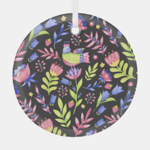 Ornement En Verre Flore printanière : Motif imperméable