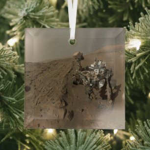 Ornement En Verre Forage Mars Curiosity Red Martian Paysage