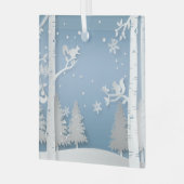 Ornement En Verre Forêt d'hiver de Papercut et écureuils (Avant gauche)