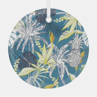 Ornement En Verre Forêt tropicale : Main colorée dessinée.