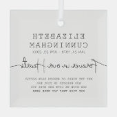Ornement En Verre Forever In Our Hearts Memorial Simple Citation Mod (Verso)