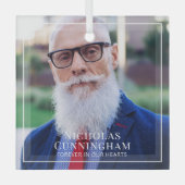 Ornement En Verre Forever In Our Hearts Photo Memorial Keepsaké (Recto)