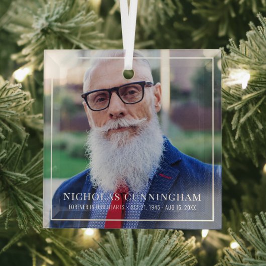 Ornement En Verre Forever In Our Hearts Photo Memorial Keepsaké (Insitu)