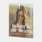 Ornement En Verre Forever in our Hearts Simple Photo personnalisée M (Avant gauche)
