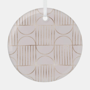 Ornement En Verre Formes d'or : motif moderne du milieu du siècle.