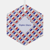 Ornement En Verre France French Flag Blue Personalized  (Recto)