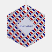 Ornement En Verre France French Flag Blue Personalized  (Verso)
