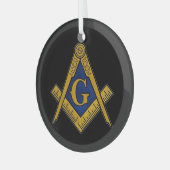 Ornement En Verre Freemason Masonic Carré et Compass Freemasony (Avant gauche)