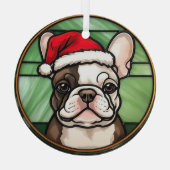 Ornement En Verre French Bulldog Vitrail Christmas (Verso)