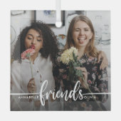 Ornement En Verre Friends Script Photo moderne (Recto)