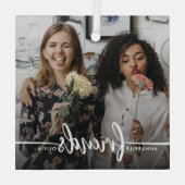 Ornement En Verre Friends Script Photo moderne (Verso)