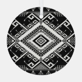 Ornement En Verre Frontière indienne géométrique ethnique, abstraite (Verso)