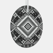 Ornement En Verre Frontière indienne géométrique ethnique, abstraite (Avant droite)