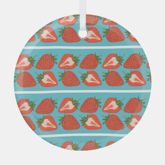 Ornement En Verre Fruit fraise : Motif Répété sans couture.