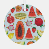 Ornement En Verre Fruits Exotiques : Imprimé tendance sans couture. (Verso)