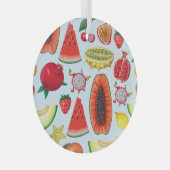 Ornement En Verre Fruits Exotiques : Imprimé tendance sans couture. (Avant droite)