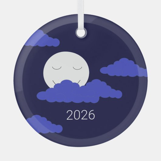 Ornement En Verre Full Moon with Clouds (Recto)