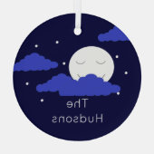 Ornement En Verre Full Moon with Clouds and Stars (Verso)