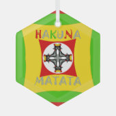 Ornement En Verre Fun Rasta couleur rouge or vert (Recto)