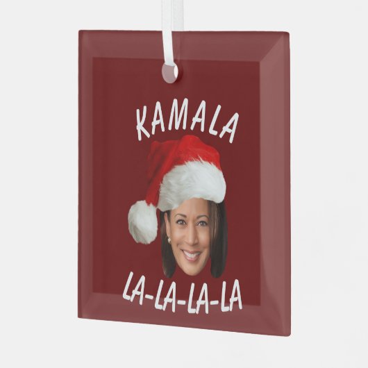 Ornement En Verre Funny Kamala Harris Face Santa Hat Noël (Avant gauche)