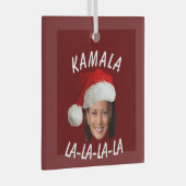 Ornement En Verre Funny Kamala Harris Face Santa Hat Noël (Avant droite)